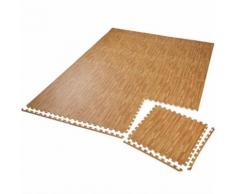 TECTAKE Tapis de Sol de Gym Sport avec 12 Dalles de Protection en Mousse 61 cm x 61 cm Marron - Gymnastique