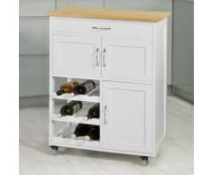 Desserte Chariot de cuisine de service roulant, Meuble Armoire de rangement cusine sur roulettes L67cmxH87cmxP37cm FKW45-WN SoBuy® - Dessertes de rangement