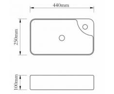 KKmoon Vasque pour salle de bain en Céramique rectangulaire Lavabo Blanc 440 x 250 x 100 mm - Accessoires salles de bain et WC