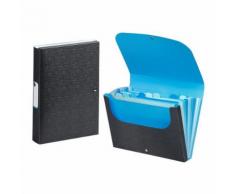 Trieur accordéon 11 compartiments en plastique avec rabat - Office Design Viquel Bleu - Boite de rangement