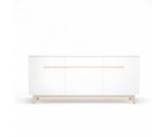 buffet - bahut - enfilade NAISS Enfilade avec 3 portes et 3 étageres - Décor naturel et blanc - L 180 x H 80 x l 50 cm - Buffets