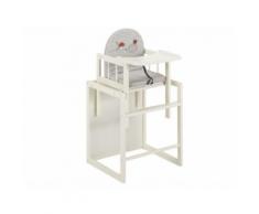 Chaise haute HUGO - bois - coloris blanc - Evolutive - Chaises hautes et réhausseurs
