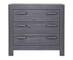 Commode enfant pin massif brossé anthracite, H91 x L95 x P52 cm - PEGANE - - Autre mobilier bébé