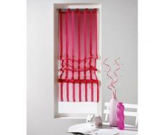 Store bateau 45x180 voile sablé rayé BASH FUCHSIA - Rideaux et stores