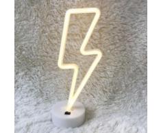 Eclairage LED Guirlande/Décoration LED Tonnerre romantique néon LED vacances lumière avec support, fée chaleureuse lampe décorative nuit lumière pour Noël, mariage, fête, chambre à coucher (blanc chaud) - Luminaires extérieur