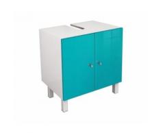 Corail meuble sous lavabo l 60 cm - bleu lagon brillant - Installations salles de bain