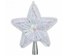 Cimier pour sapin de Noël - H. 23 cm - Blanc - Objet à poser