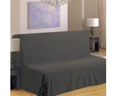 Homemaison.com hm69451659 housse de clic-clac à nouettes coton/polyester gris 200 x 140 cm - Fauteuils enfant