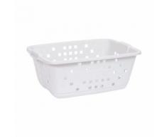 EDA PLASTIQUE Coffre a linge Prima 45 L - Blanc cérusé - 62 x 44,4 x 24,8 cm - Accessoires de bain