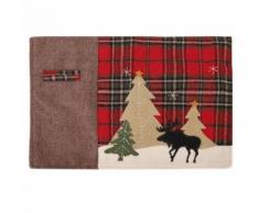 Noël Décoration Thème Noël Plaid Tree Elk Motif Isolation thermique Fourche Napperon Table Tapis Décoration - Objet à poser