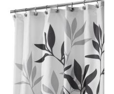 Rideau de douche feuilles - InterDesign - Blanc et noir - Objet à poser