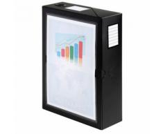 Boite de classement personnalisable grande capacité pour rangement document A4 Viquel Noir - Boite de rangement