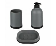 Set de 3 Accessoires de Salle de Bain Strip Gris - Accessoires de bain