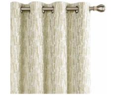 Deconovo Lot de 2 Rideaux Beige Occultant Total Jacquard Salon de Porte Intérieur Rideau Thermique Chambre Cuisine Maison 132x229cm Bureau - Rideaux et stores