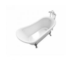 Baignoire ilot ovale vintage sur pieds 160x72 cm en acrylique blanc - Installations salles de bain