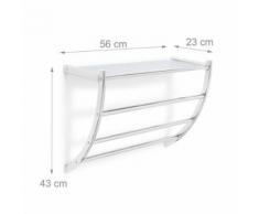 Étagère porte-serviette murale salle de bain acier chromé 3 barres 56 cm - Installations salles de bain