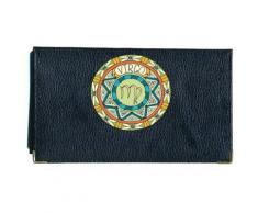 Porte chéquier porte carte en cuir noir Signe Vierge Zodiaque Astrologique - Autres Classement et Archivage