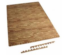 6 tapis de protection en mousse - épaisseur 1,2cm - 12 pièces d'about - Bois clair - Accessoires de musculation