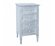 Chiffonnier en bois Tasha - L. 45 x H. 80 cm - Gris blanchi - Commodes