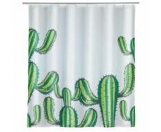 Rideau de douche Cactus - Polyester - 180 x 200 cm - Blanc - Accessoires salles de bain et WC