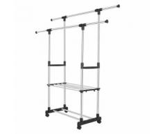 Penderie Porte-vêtements rack réglable en hauteur extensible de 75 a 151 cm - Portes manteaux