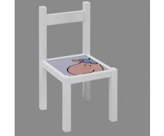 Chaise enfant en bois couleur blanc avec pieds carré, Dimensions: 28 x 28 x 54 cm -PEGANE- - Autre mobilier bébé