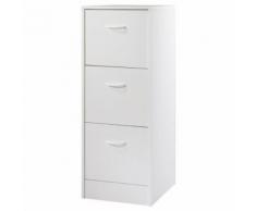 Classeur 3 tiroirs pour dossiers suspendus - Coloris - Blanc - Caissons et casiers de bureau