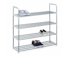 Étagère à chaussures en métal - 4 étages - pour 16 paires de chau - Meubles à chaussures