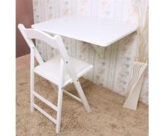 SoBuy® FWT01-W Table murale rabattables, Table de cuisine pliante, Table à rabat pour enfant pliable (L x P: 75cm x 60cm - 1 chambrière- Rectangulaire, Blanc) - Tables de cuisine