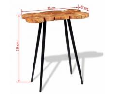 KKmoon Table de Bar en Bois Style Industriel pour Cuisine, Bar, Balcon 90 x 60 x 110 cm - Tables hautes