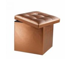Coffre de rangement pliable 38 x 38 x 38 cm pvc uni capitonne Cuivre - Mobilier de Jardin