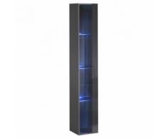 Paris Prix - Vitrine Murale Led switch 180cm Gris - Etagères murales et tablettes