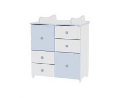 Commode avec plan à langer chambre bébé / enfant Bleu - Commodes et plans à langer