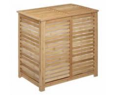 Coffre à Linge en Bambou Double Sicela 58cm Naturel - Meubles de salle de bain