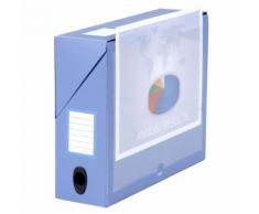 Boite de classement personnalisable grande capacité pour rangement document A4 Viquel Bleu - Boite de rangement