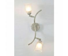 Applique murale Toscano 2 Ampoules blanc/doré/verre dépoli - Appliques et spots