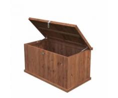 coffre d'exterieur - rangement d'exterieur Coffre bois Coffre Bois BNVPI - Forme rectangulaire - 114 x 63 cm - Sapin du Nord - Bois massif - Coloris : bois traité marron - Mobilier de Jardin