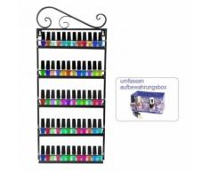 Petite Étagère Murale à Vernis à Ongles en Métal Fer Forge 5 Niveaux NOIR - Étagère