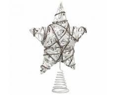 Cimier pour sapin de Noël - 51 x 47 cm - Blanc et beige - Objet à poser