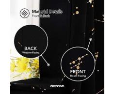 Deconovo Lot de 2 Rideaux Doré Anti Chaleur Froid Salon Intérieur Fenêtre Rideau avec Pattes Phonique Chambre Occultant Thermique à Oeillets 140x245cm Noir Lhôtel - Rideaux et stores
