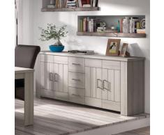 Enfilade 220 cm contemporaine couleur bois clair PAULINE - L 220 x P 40 x H 85 cm - Buffets