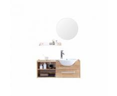 Meuble de salle de bain : vasque, meuble sous-vasque, étagère et miroir EYTAN - Meubles de salle de bain