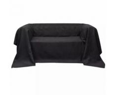 Housse Micro-suède de canapé Anthracite 140 x 210 cm - Textile séjour