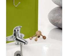 set accessoires salle de bain Main de massage pour le corps - Plastique et bois - H13 x l11 x P8 cm - Naturel et hetre - Accessoires de bain