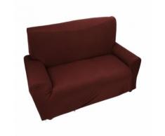 Housse de Canapé Elasticité En Polyester Elastique (2 PLACES, Café) - Textile séjour