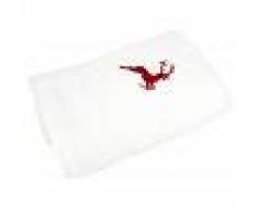 Linnea Serviette de toilette 50x100 cm HIRSH Blanc/Rouge 600 g/m2