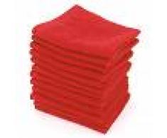 Linnea Lot de 12 serviettes invité 30x30 cm ALPHA rouge