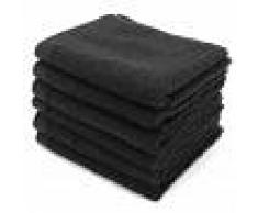 Linnea Lot de 6 serviettes invité 30x50 cm ALPHA noir