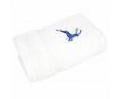Linnea Serviette de toilette 50x100 cm HIRSH Blanc/Bleu 600 g/m2