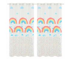 vidaXL Rideau occultant imprimé pour enfant 2pcs 140x240cm Arc-en-ciel